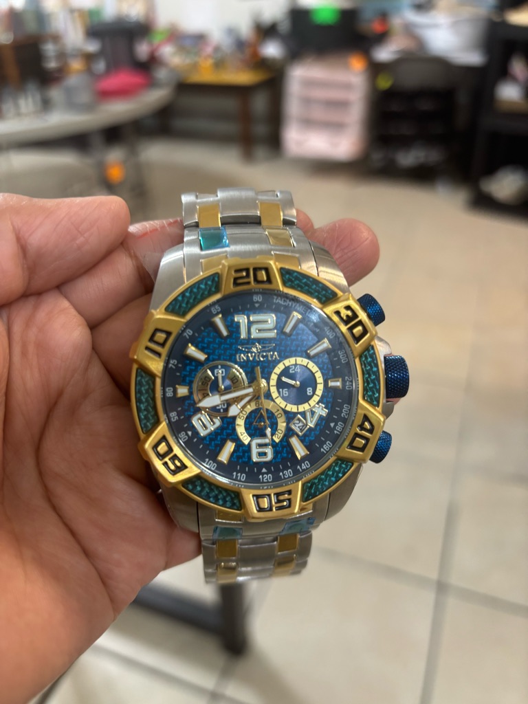 Invicta 25855 50mm Pro Diver Chronograph Diving Men's Watch - Silver & Blue